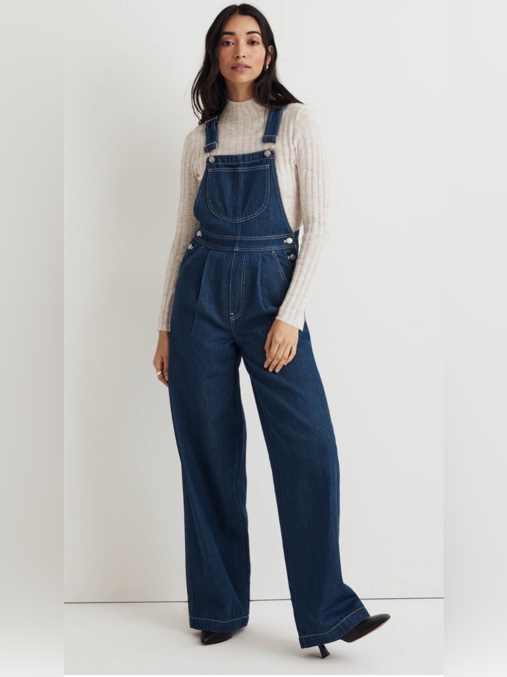 Madewell Superwide-Leg Overalls in Warham Wash Wide Leg